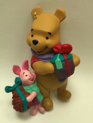 Disney Winnie The Pooh And Piglet With Presents 3” Ornament Christmas