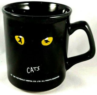 Vtg Cats The Musical Broadway Play Black Cat Eyes Mug Coffee Cup,  10oz,  Theater