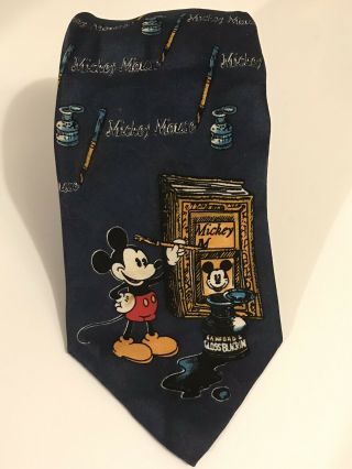 Disney Mickey & Co Atlas Design Goteborg Sweden 100 Silk Tie - Art/artist/ink