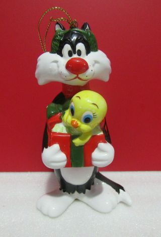 Looney Tunes Sylvester And Tweety Ceramic Figurine Ornament