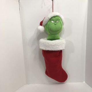 The Grinch Who Stole Christmas Stocking Hallmark Santa 3 Dimensional Dr.  Seuss