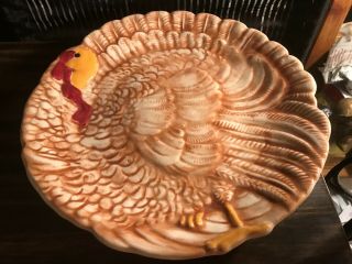 Vintage Round Turkey Platter - Colors 11 "