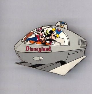 Disney Disneyland Minnie Mickey Mouse Goofy Donad Duck Old Style Monorail Pin