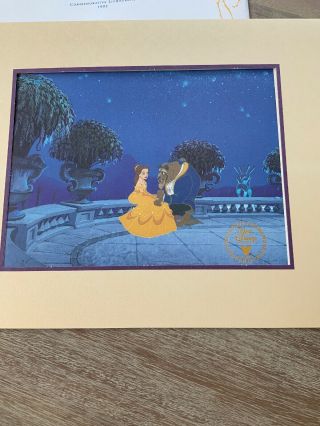 Walt Disney Beauty And The Beast 1992 Lithograph Exclusive Commemorative
