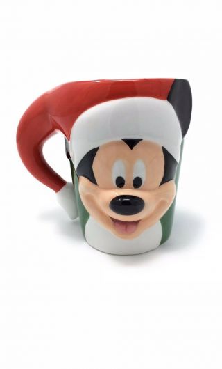Disney Mickey Mouse In Santa Hat Christmas Mug Holiday