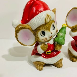 Homco Christmas Mice Set 3 Figurines Vintage Home Interiors 5405 mouse 2
