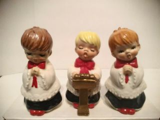 Vintage Lefton Set Of 3 Choir Boys / Girls Made In Japan