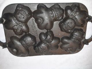 Vintage Cast Iron Christmas Gingerbread Mold - Dayton/hudson 1986 - Cooking - Candle