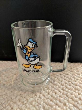Disney Donald Duck 12 Ounce Heavy Clear Glass Mug -