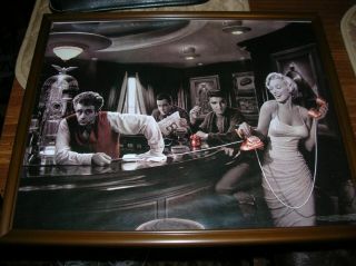 Marilyn Monroe/elvis/james Dean/humphrey Bogart 2008 Print Poster/frame -