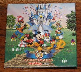 Walt Disney World Happy 30th Anniversary 2 1/2 " Square Collectible Button / Pin