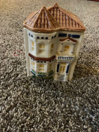 Avon Collectible Canister Cookie Jar Victorian House Avon Representatives