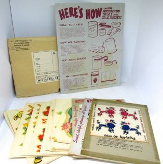 Vintage Assortment Of Meyercord Iron - On Decals And Water Decals