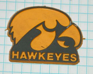 Vintage University Of Iowa Hawkeyes Logo Rubber Refrigerator Magnet 3