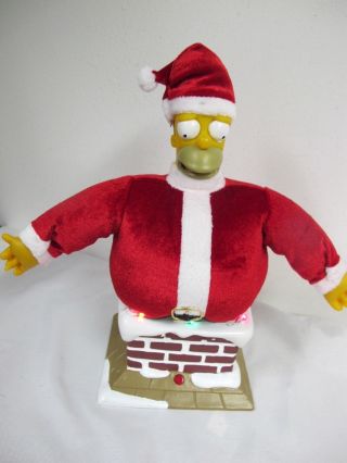Gemmy Christmas Animated Simpsons Homer As Santa Stuck In Chimney Talking