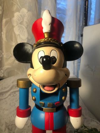 Vintage WALT DISNEY Wooden Mickey Mouse Toy Soldier Nut Cracker 14 