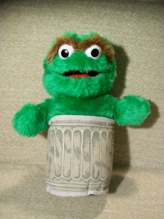 Playskool Oscar The Grouch Hand Puppet,  Sesame Street,  Trash Can,  14 "