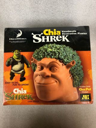Shrek Ogre Chia Pet Head Vintage 2004 Planter Kit Nib