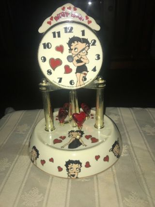 Betty Boop Porcelain Anniversary Collectible Clock Looks Great Unknown If