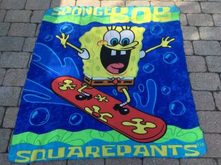 Spongebob Squarepants Surfing Fleece Blanket Throw