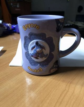 Winnie The Pooh Eeyore Disney Parks Disneyland Mug Purple Coffee Cup Large