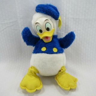 Donald Duck W/ Rubber Face - Vintage 1950s - 60s Rushton 12 " Plush Stuffed Toy Ex