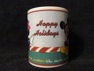 Walt Disney Minnie Mickey Mouse Happy Holidays Coffee Mug Cup Land Christmas Tea 2
