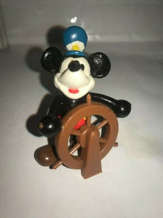 1986 Walt Disney Steamboat Willie Mickey Mouse Pvc Figurine By Applause