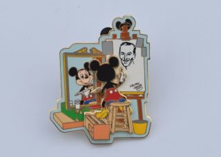 2004 Disney Trading Pin Mickey Mouse Painting Walt Mirror Self Portrait Rockwell