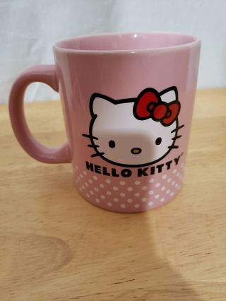 Hello Kitty Pink Polka Dot Ceramic Mug Double Sided 2