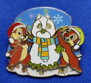 Disney Pin - Dlr - Chip And Dale - Chipmunk Snowman