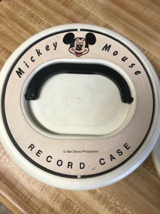 Vintage Mickey Mouse Disney Record Carry Case 45rpm Plastic 1950s - 1960s