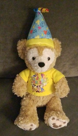 Disney Parks Duffy Happy Birthday Bear Plush Limited Edition Retired Pre - Owned