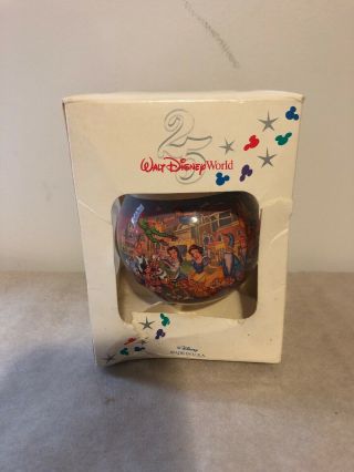 Walt Disney World 25 Years Anniversary Christmas Holiday Bulb Ball Ornament Box