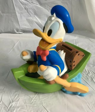 Donald Duck Coin Bank With Plug 7.  5in Disney Piggy Bank Hard Plastic