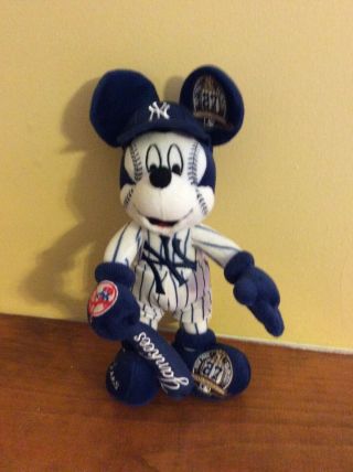 York Yankees 27 Disney Mickey Mouse Plush Toy With Baseball Bat
