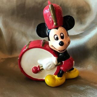Vintage Walt Disney Co.  Mickey Mouse Christmas Ornament Playing Drum 3.  5 " Tall