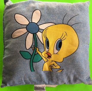 Looney Tunes Tweety Bird Blue Stuffed Throw Toss Pillow