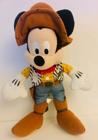 Disney Parks Mickey Mouse Plush As Sheriff Woody From Toy Story