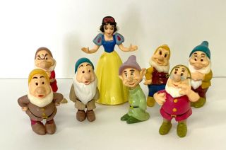 Disney Snow White And The Seven 7 Dwarfs Pvc Mini Figures