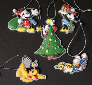 Hallmark Seasons Disney Mickey Minnie Donald Goofy Pluto 3 " To 1 " Approx.  Each