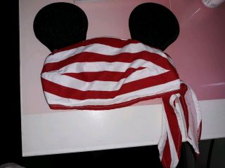 Disney Pirates Of The Caribbean Mickey Mouse Ears Hat One Size Bandanna
