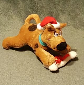 Scooby Doo Plush 6 " With Santa Hat And Has A Bone By Gund Stuffed Animal 42484