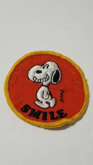 Snoopy Smile Patch 3 " Tall Schultz Vintage 1971 United Peanuts Syndicate Inc