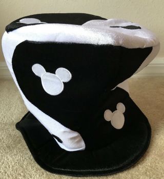 Disney Parks Mickey Mouse Ears Black & White Mad Hatter Tall Top Hat 11” (a1)