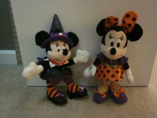 Disney Halloween Minnie Mouse Trick Or Treats & Witch Set Of 2 Plush 11 "