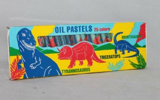Ultra Rare Vintage 1988 Sanrio Dinosaur Oil Pastels Set Of 25 -