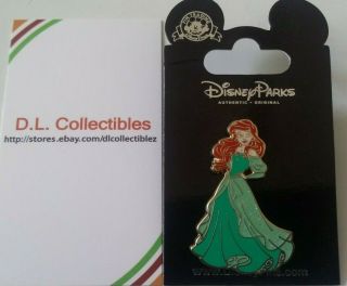 Disney The Little Mermaid Green Glitter Dress Ariel Pin