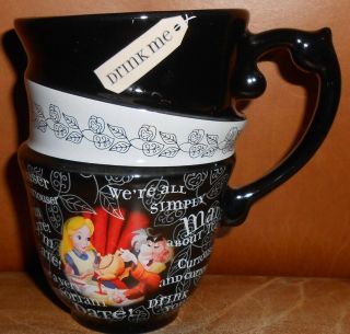 Disney Parks Mad Hatter Tea Party Alice In Wonderland Stacked Tea Cups Drink Me