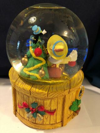 Disney Pinocchio Christmas Snow Globe Music Box by Enesco 2